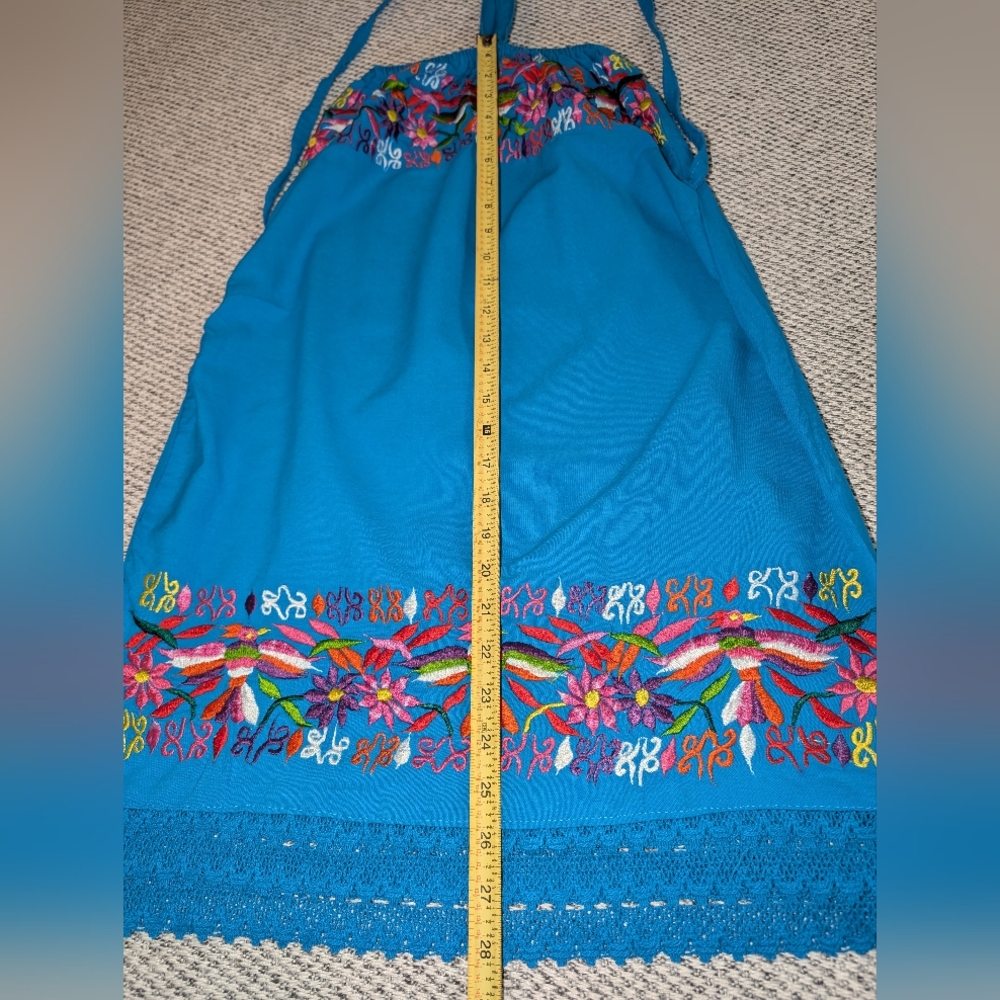 Colorful Embroidered Halter Dress - Picture 2 of 6